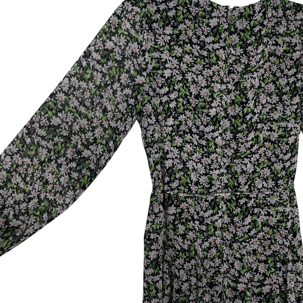 Tommy Hilfiger Floral Dress Size 4 Fit Flare Godet Long Sleeve Womens - Picture 7 of 11